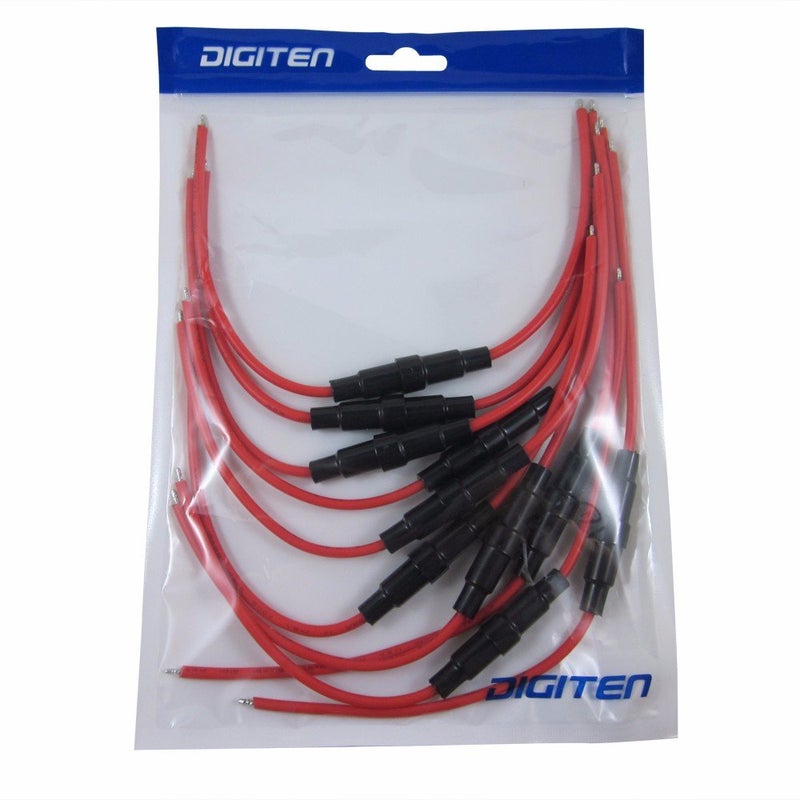 DIGITEN 5x20mm GDC Fuse Holder Inline screw type with 16 AWG wire (Pack of 10) - Image 2